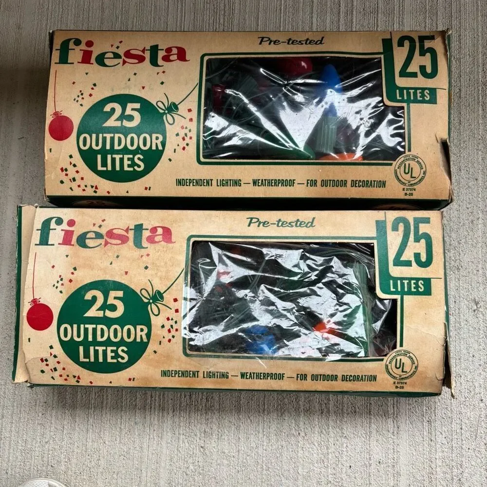 2 Boxes Fiesta Vintage 25 Outdoor Lites